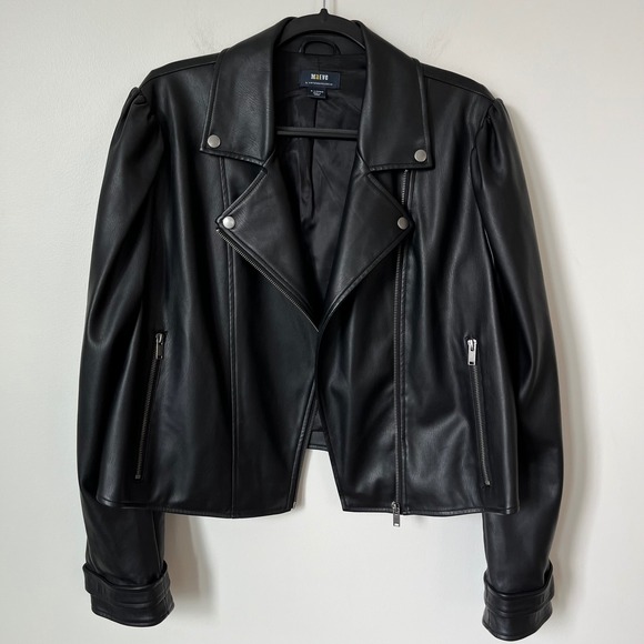 Maeve Faux Leather Femme Moto Jacket Black Womens XL - Picture 11 of 16